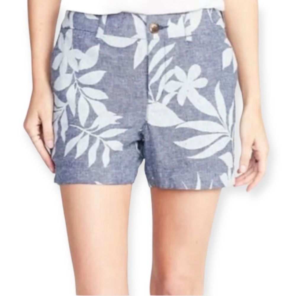 OLD NAVY Linen Blend Leaf Print Everyday Shorts